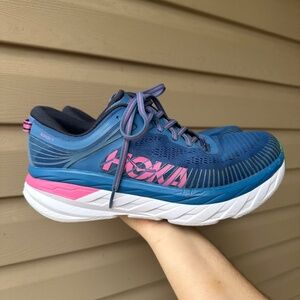 Hoka One One Bondi 7 Vallarta Blue Phlox Pink 9